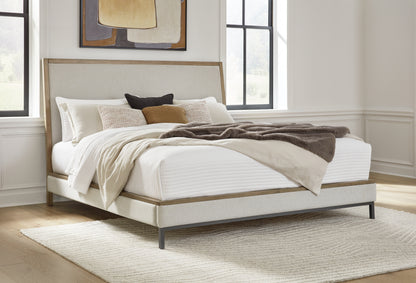 Bradenton Furniture Outlet - Ashley Furniture - Tomtyn Bedroom - King Upholstered Bed / Light Brown - B622B4