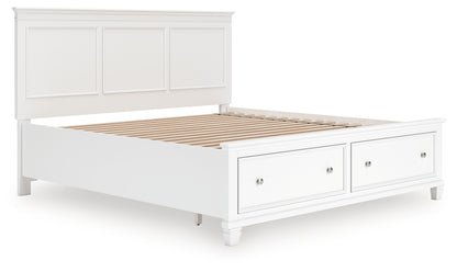 Bradenton Furniture Outlet - Ashley Furniture - Fortman Bedroom - King Panel Storage Bed / White - B680B22