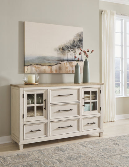 Bradenton Furniture Outlet - Ashley Furniture - Shaybrock Bedroom - Dresser / Antique White/Brown - B683-31
