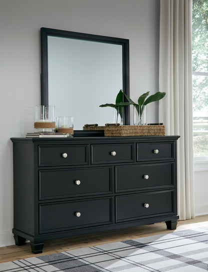 Bradenton Furniture Outlet - Ashley Furniture - Lanolee Bedroom - Dresser and Mirror / Black - B687B1
