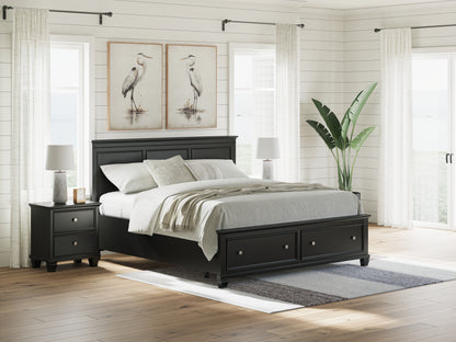 Bradenton Furniture Outlet - Ashley Furniture - Lanolee Bedroom - California King Panel Storage Bed / Black - B687B20