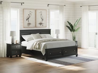 Bradenton Furniture Outlet - Ashley Furniture - Lanolee Bedroom - King Panel Storage Bed / Black - B687B19
