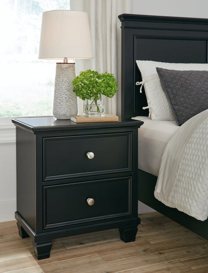 Bradenton Furniture Outlet - Ashley Furniture - Lanolee Bedroom - Two Drawer Night Stand / Black - B687-92