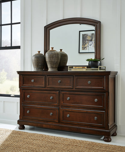 Bradenton Furniture Outlet - Ashley Furniture - Porter Bedroom - Dresser and Mirror / Rustic Brown - B697B1
