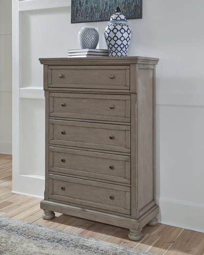 Bradenton Furniture Outlet - Ashley Furniture - Lettner Bedroom - Five Drawer Chest / Light Gray - B733-46