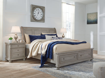 Bradenton Furniture Outlet - Ashley Furniture - Lettner Bedroom - Queen Sleigh Bed with 2 Storage Drawers / Light Gray - B733B3