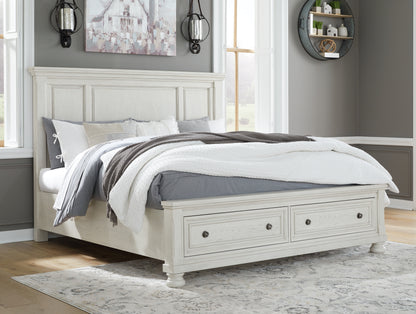 Bradenton Furniture Outlet - Ashley Furniture - Robbinsdale Bedroom - King Panel Storage Bed / Antique White - B742B25