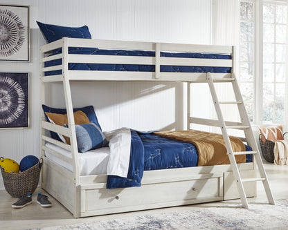 Bradenton Furniture Outlet - Ashley Furniture - Robbinsdale Bedroom - Twin over Full Bunk Bed with Storage / Antique White - B742B16