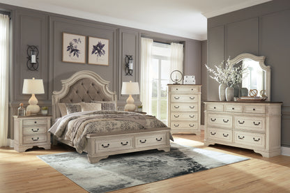 Bradenton Furniture Outlet - Ashley Furniture - Realyn Bedroom - Queen Upholstered Storage Bed / Two-tone - B743B18