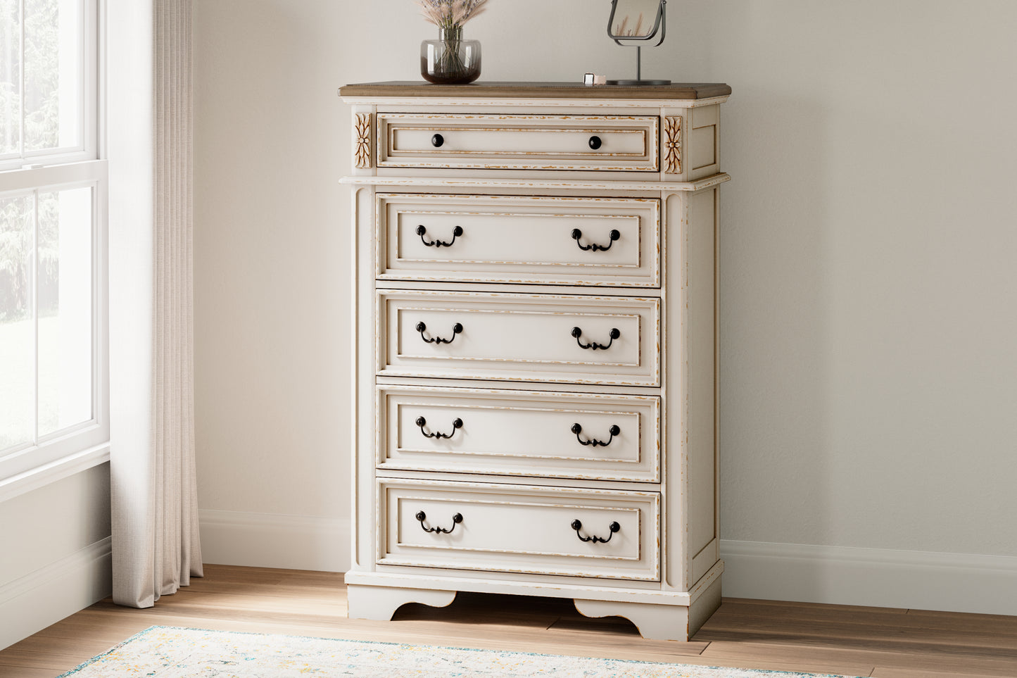 Bradenton Furniture Outlet - Ashley Furniture - Realyn Bedroom - Five Drawer Chest / Two-tone - B743-46