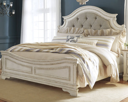 Bradenton Furniture Outlet - Ashley Furniture - Realyn Bedroom - King Upholstered Panel Bed / Chipped White - B743B6