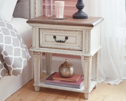 Bradenton Furniture Outlet - Ashley Furniture - Realyn Bedroom - King Upholstered Storage Bed / Two-tone - B743B20