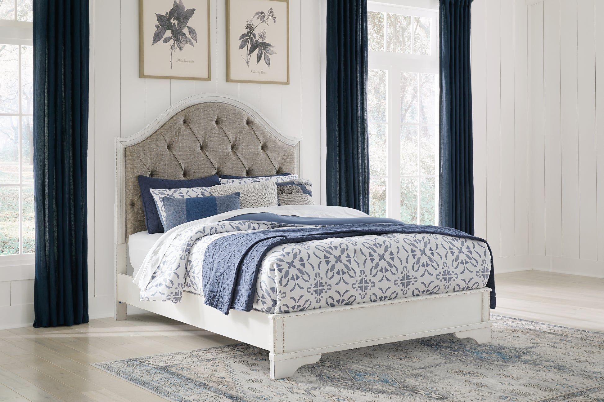 Bradenton Furniture Outlet - Ashley Furniture - Blendon Bedroom - Queen Upholstered Panel Bed / Rustic Brown - B747B2