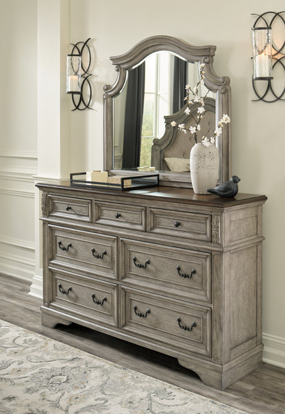 Bradenton Furniture Outlet - Ashley Furniture - Lodenbay Bedroom - Dresser and Mirror / Antique Gray/Brown - B751B1