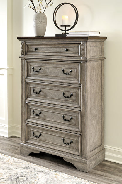 Bradenton Furniture Outlet - Ashley Furniture - Lodenbay Bedroom - Five Drawer Chest / Antique Gray/Brown - B751-46