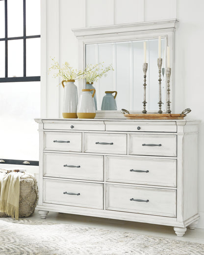 Bradenton Furniture Outlet - Ashley Furniture - Kanwyn Bedroom - Dresser and Mirror / Whitewash - B777B1