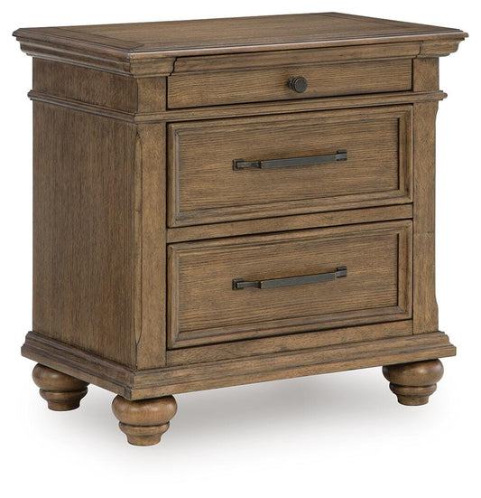 Bradenton Furniture Outlet - Ashley Furniture - Karallin Bedroom - Three Drawer Night Stand / Medium Brown - PCB782-93