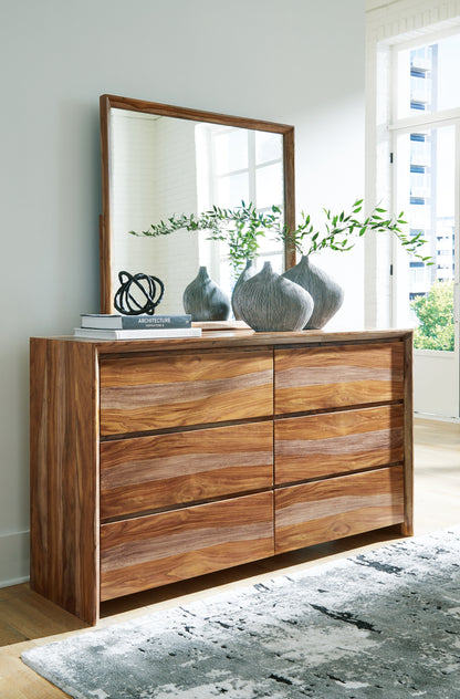 Bradenton Furniture Outlet - Ashley Furniture - Dressonni Bedroom - Dresser and Mirror / Brown - B790B1