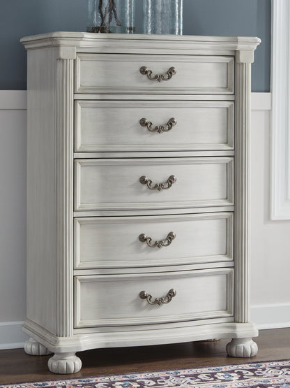 Bradenton Furniture Outlet - Ashley Furniture - Montelaine Bedroom - Dresser and Mirror / Antique White - B795B1