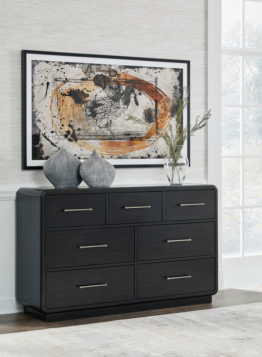 Bradenton Furniture Outlet - Ashley Furniture - Rowanbeck Bedroom - Queen Upholstered Panel Bed / Gray/Black - B821B2
