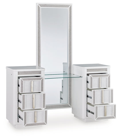 Bradenton Furniture Outlet - Ashley Furniture - Chalanna Vanity with Mirror - Vanity with Mirror / White - B822B7