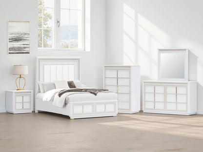 Bradenton Furniture Outlet - Ashley Furniture - Chalanna Bedroom - Queen Upholstered Storage Bed / White - B822B2