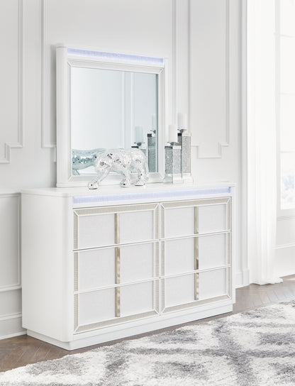 Bradenton Furniture Outlet - Ashley Furniture - Chalanna Bedroom - Dresser and Mirror / White - B822B1