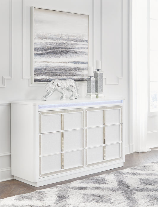 Bradenton Furniture Outlet - Ashley Furniture - Chalanna Bedroom - Dresser and Mirror / White - B822B1