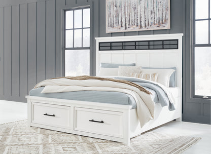 Bradenton Furniture Outlet - Ashley Furniture - Ashbryn Bedroom - California King Panel Storage Bed / White/Natural - B844B5