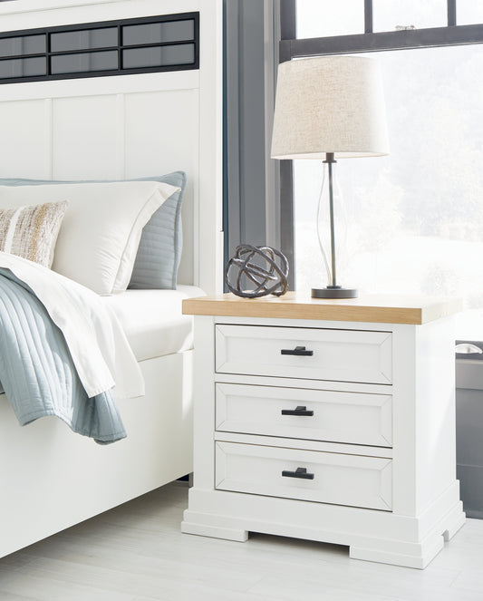 Bradenton Furniture Outlet - Ashley Furniture - Ashbryn Bedroom - King Panel Storage Bed / White/Natural - B844B4
