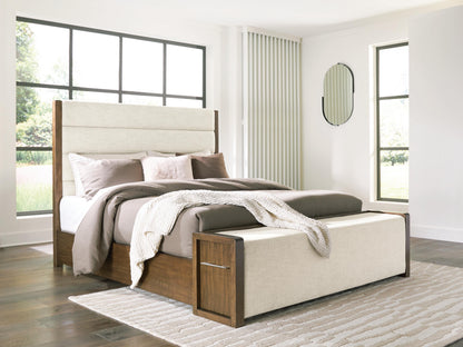 Bradenton Furniture Outlet - Ashley Furniture - Marxmore Bedroom - California King Upholstered Storage Bed / Brown - B863B5
