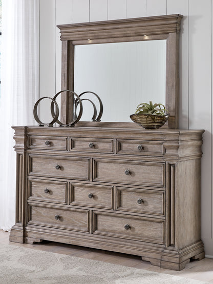 Bradenton Furniture Outlet - Ashley Furniture - Blairhurst Bedroom - Dresser and Mirror / Light Grayish Brown - B916B1