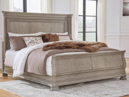 Bradenton Furniture Outlet - Ashley Furniture - Lexorne Bedroom - King Sleigh Bed / Gray - B924B4