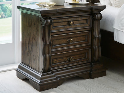 Bradenton Furniture Outlet - Ashley Furniture - Maylee Bedroom - Three Drawer Night Stand / Dark Brown - B947-93