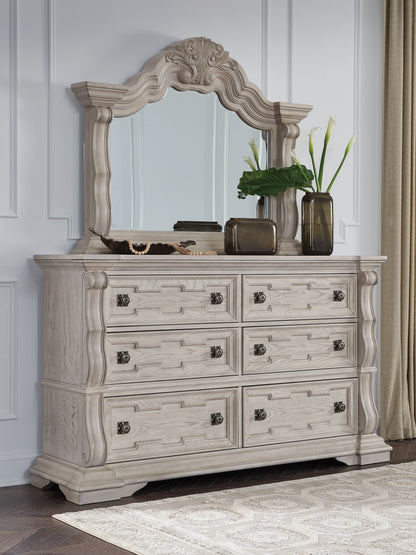 Bradenton Furniture Outlet - Ashley Furniture - Bruchandi Bedroom - Dresser and Mirror / Antique White - PCB948B1