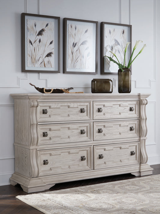 Bradenton Furniture Outlet - Ashley Furniture - Bruchandi Bedroom - California King Upholstered Panel Bed / Antique White - PCB948B5