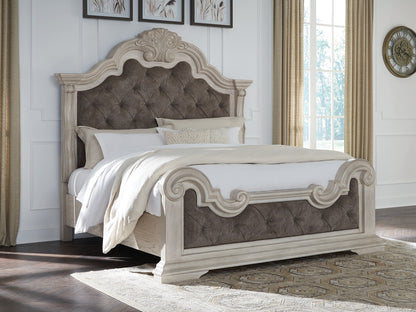 Bradenton Furniture Outlet - Ashley Furniture - Bruchandi Bedroom - California King Upholstered Panel Bed / Antique White - PCB948B5