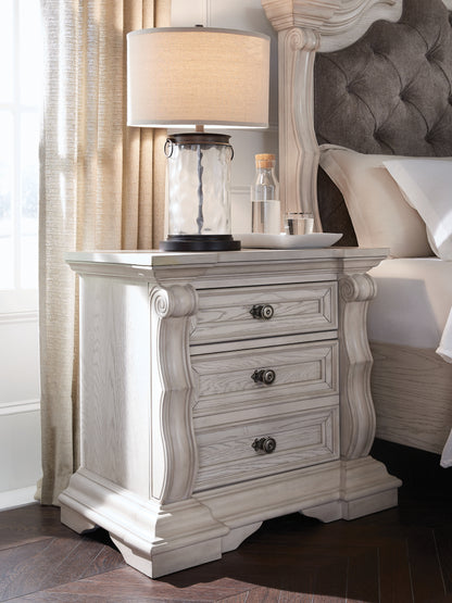 Bradenton Furniture Outlet - Ashley Furniture - Bruchandi Bedroom - Three Drawer Night Stand / Antique White - PCB948-93