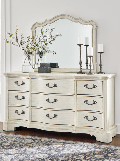 Bradenton Furniture Outlet - Ashley Furniture - Arlendyne Bedroom - Dresser and Mirror / Antique White - B980B1