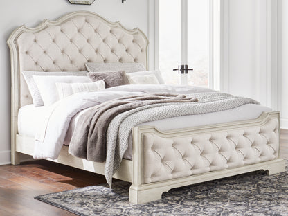 Bradenton Furniture Outlet - Ashley Furniture - Arlendyne Bedroom - California King Upholstered Bed / Antique White - B980B5