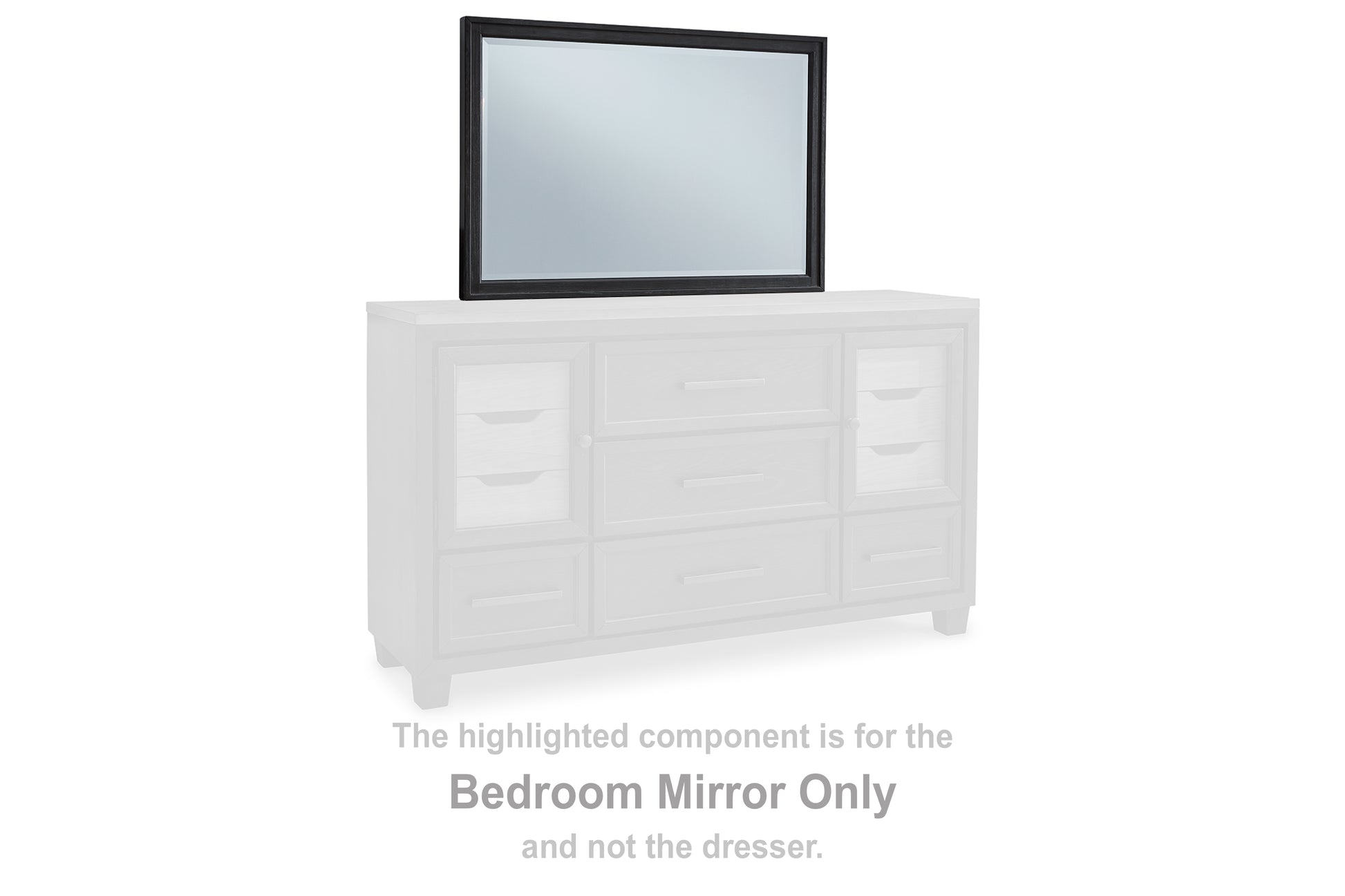 Bradenton Furniture Outlet - Ashley Furniture - Foyland Bedroom - Bedroom Mirror / Black - B989-36