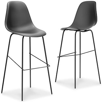 Bradenton Furniture Outlet - Ashley Furniture - Forestead Dining Room - Bar Height Bar Stool (Set of 2) / Black - D130-130X2