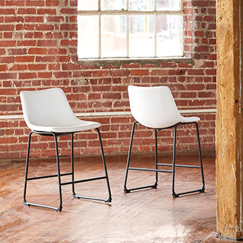 Bradenton Furniture Outlet - Ashley Furniture - Centiar Dining Room - Counter Height Bar Stool (Set of 2) / White - D372-724X2