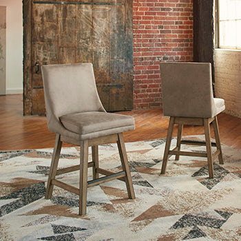 Bradenton Furniture Outlet - Ashley Furniture - Tallenger Dining Room - Counter Height Bar Stool (Set of 2) / Beige - D380-524X2