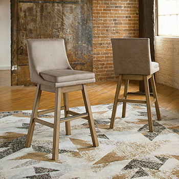 Bradenton Furniture Outlet - Ashley Furniture - Tallenger Dining Room - Bar Height Bar Stool (Set of 2) / Beige - D380-530X2