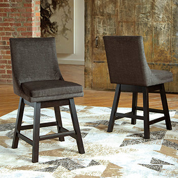 Bradenton Furniture Outlet - Ashley Furniture - Tallenger Dining Room - Counter Height Bar Stool (Set of 2) / Dark Gray - D380-624X2