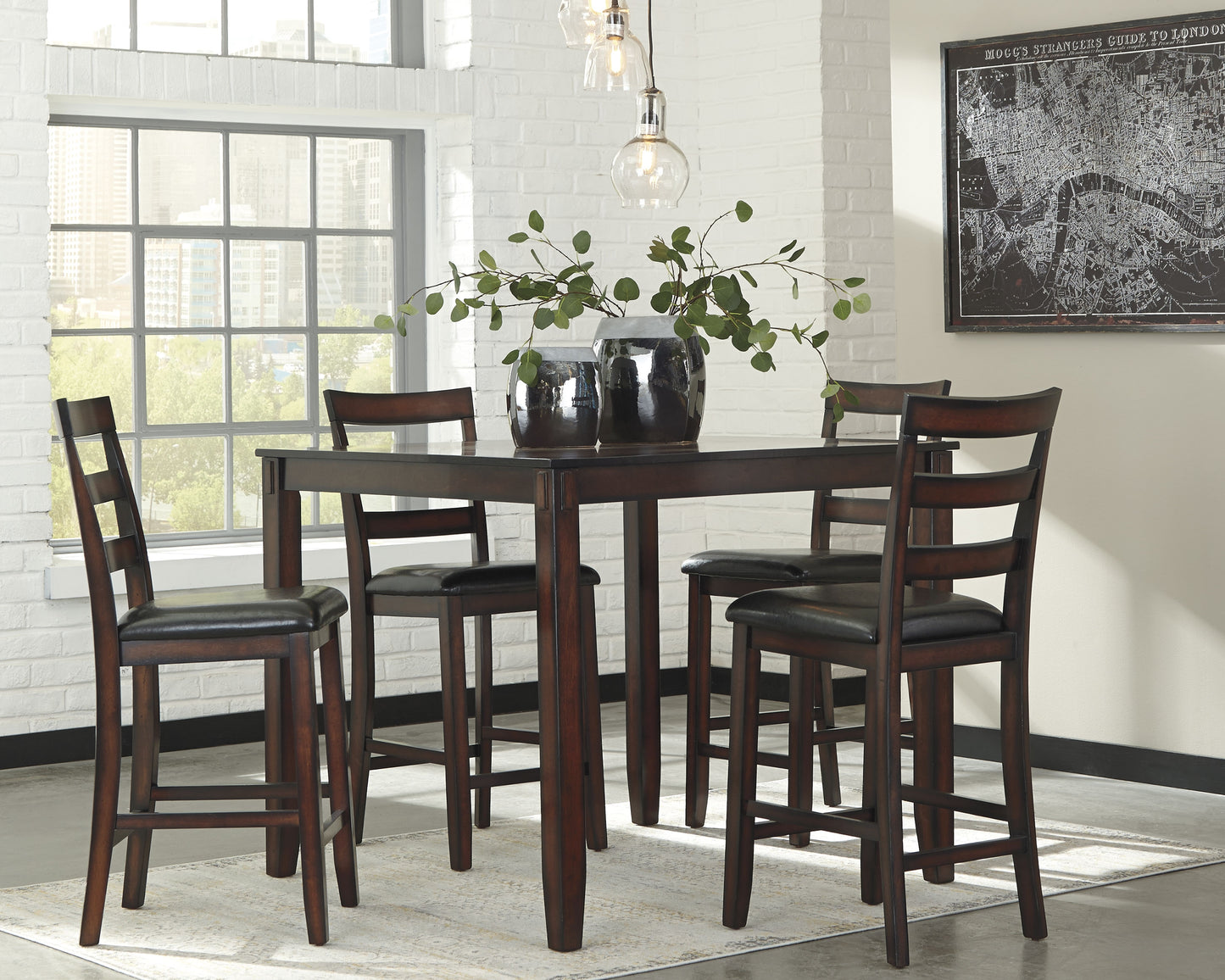 Bradenton Furniture Outlet - Ashley Furniture - Coviar Dining Room - Dining Room Table Set (6/CN) / Brown - D385-325