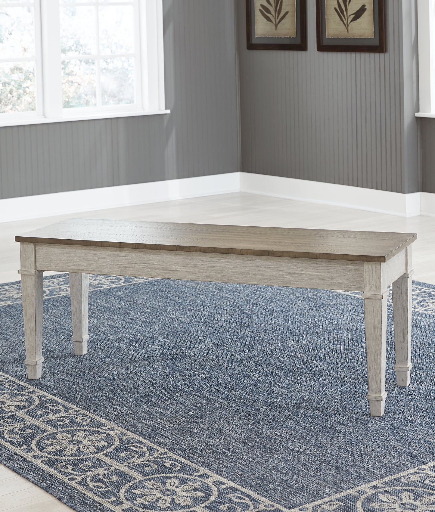 Bradenton Furniture Outlet - Ashley Furniture - Skempton Dining Room - Storage Bench / White/Light Brown - D394-00