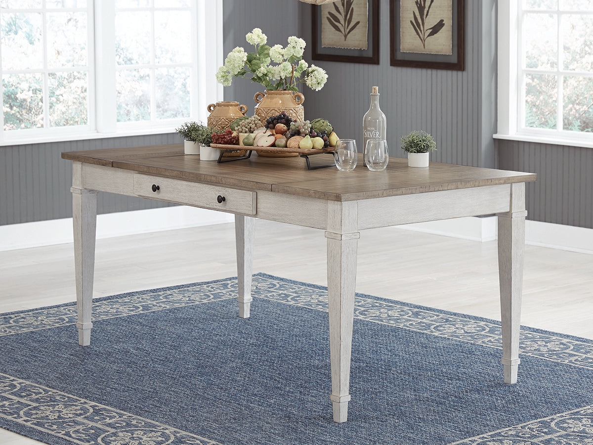 Bradenton Furniture Outlet - Ashley Furniture - Skempton Dining Room - RECT DRM Table w/Storage / White/Light Brown - D394-25