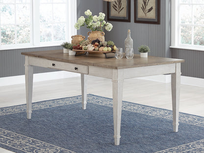 Bradenton Furniture Outlet - Ashley Furniture - Skempton Dining Room - RECT DRM Table w/Storage / White/Light Brown - D394-25